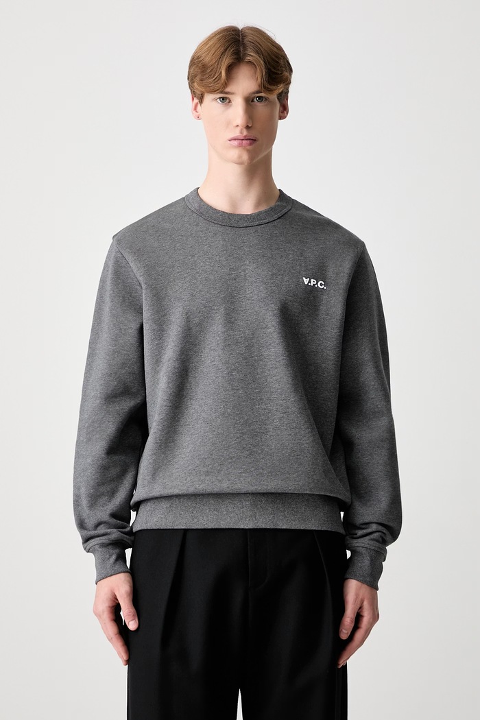 A.P.C. Boxy Petit Vpc кофта оверсайз из хлопка для мужчин гладкий серый COHBR.H27916.TPR
