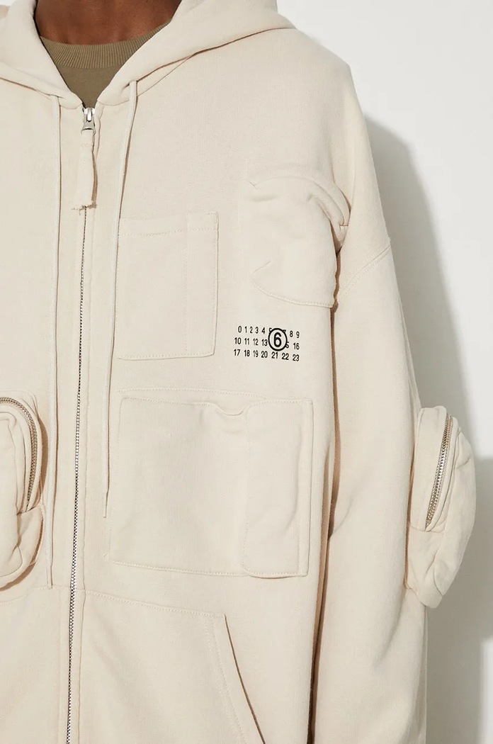 Bavlněná mikina MM6 Maison Margiela béžová SH0HG0003.M25003