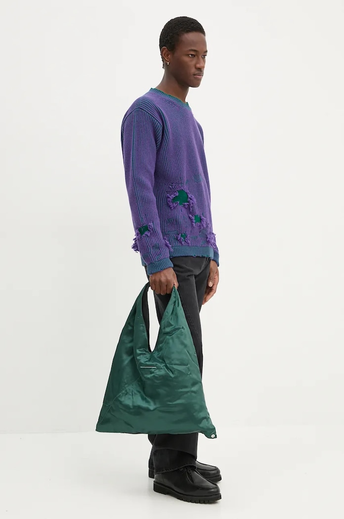 Odzież MM6 Maison Margiela sweter wełniany SH2HL0013.M13076 fioletowy