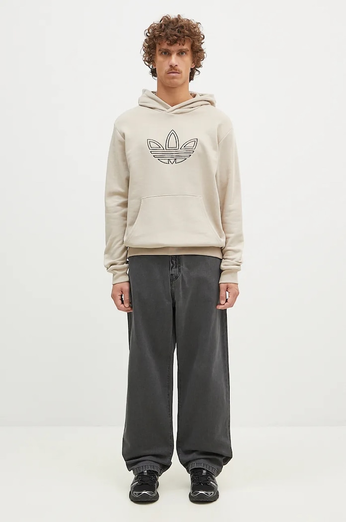 adidas Originals cotton sweatshirt Outline Hoodie JJ1505 beige