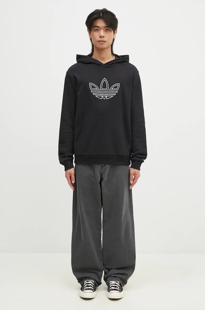 adidas Originals bluza bawełniana Outline Hoodie JJ1506 czarny