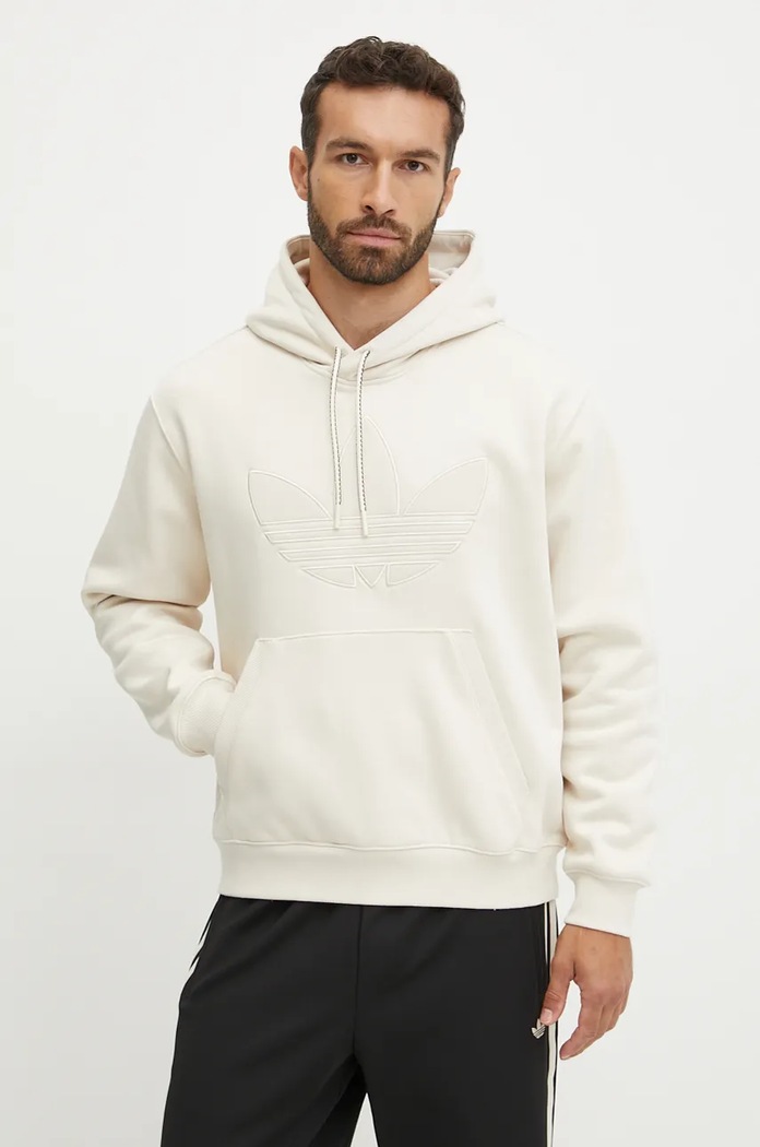 Pulover adidas Originals Hooded Sweat S kapuco bež JN5969