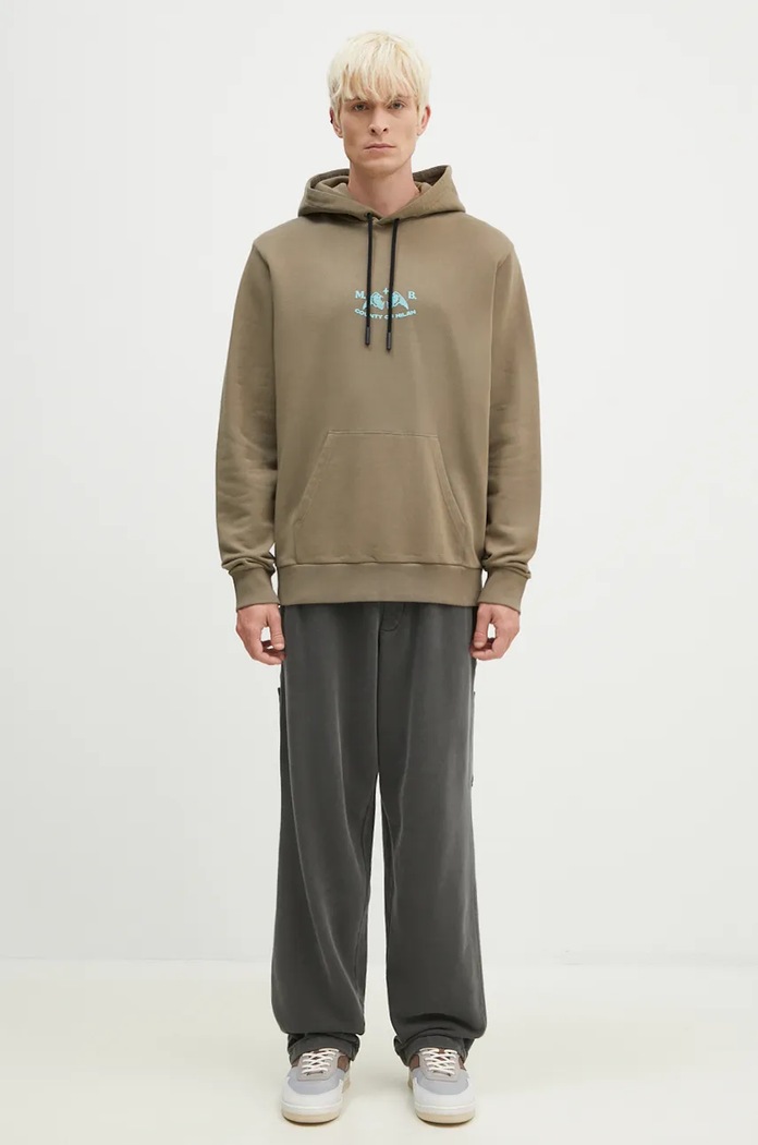 Pamučna dukserica Marcelo Burlon Vintage Logo CMBB007F24FLE0056E4D zelena