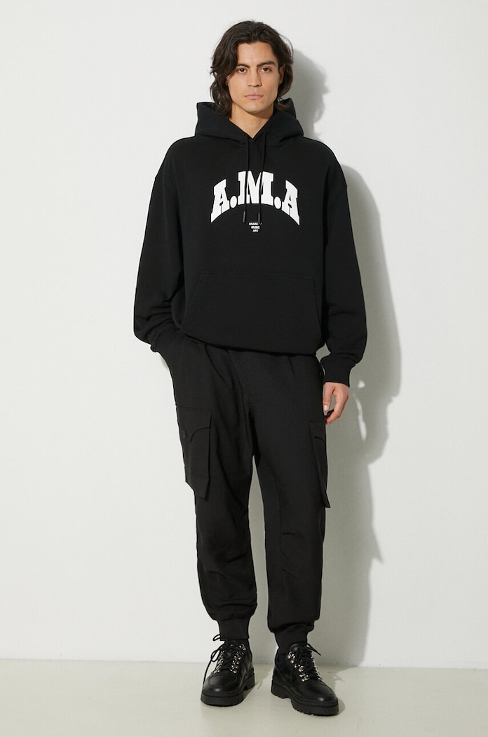 Pamučna dukserica Marcelo Burlon Ama Comfort Hoodie CMBB106F24FLE0081001 crna AW24