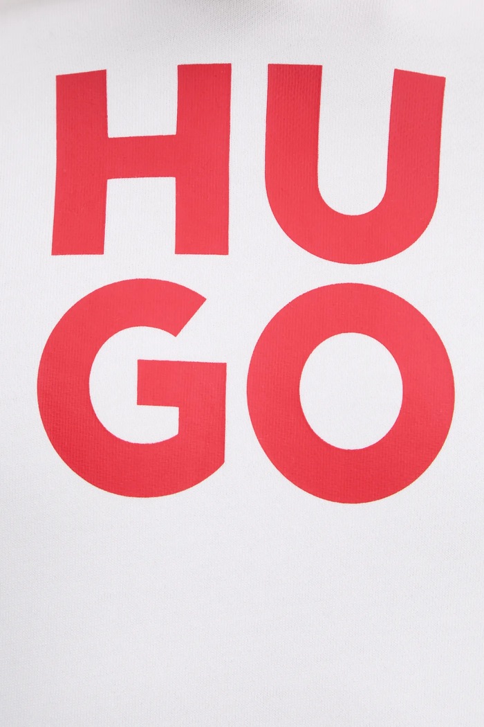 Bavlněná mikina HUGO 50523848 bílá