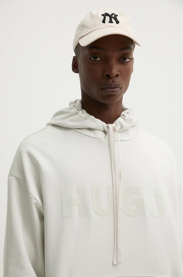 Бавовняна кофта HUGO Ditchle бежевий 50529090
