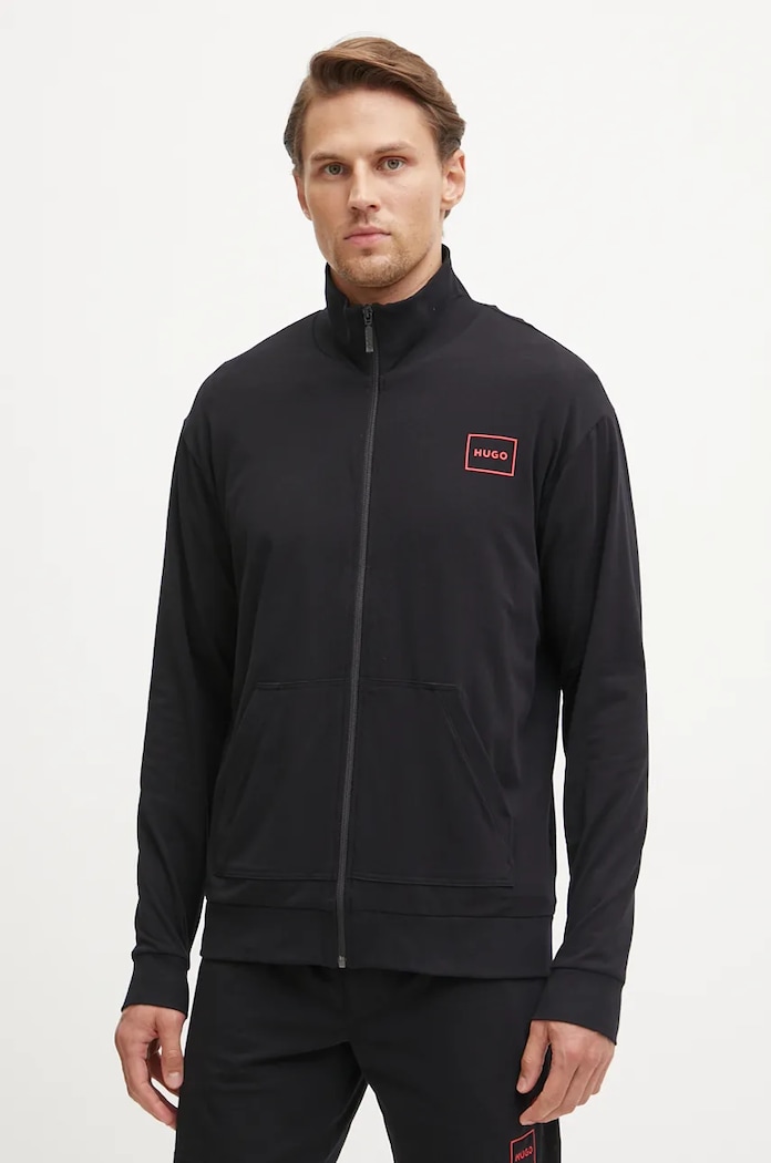 Кофта HUGO Laze Zip Jacket бавовна чорний 50525245