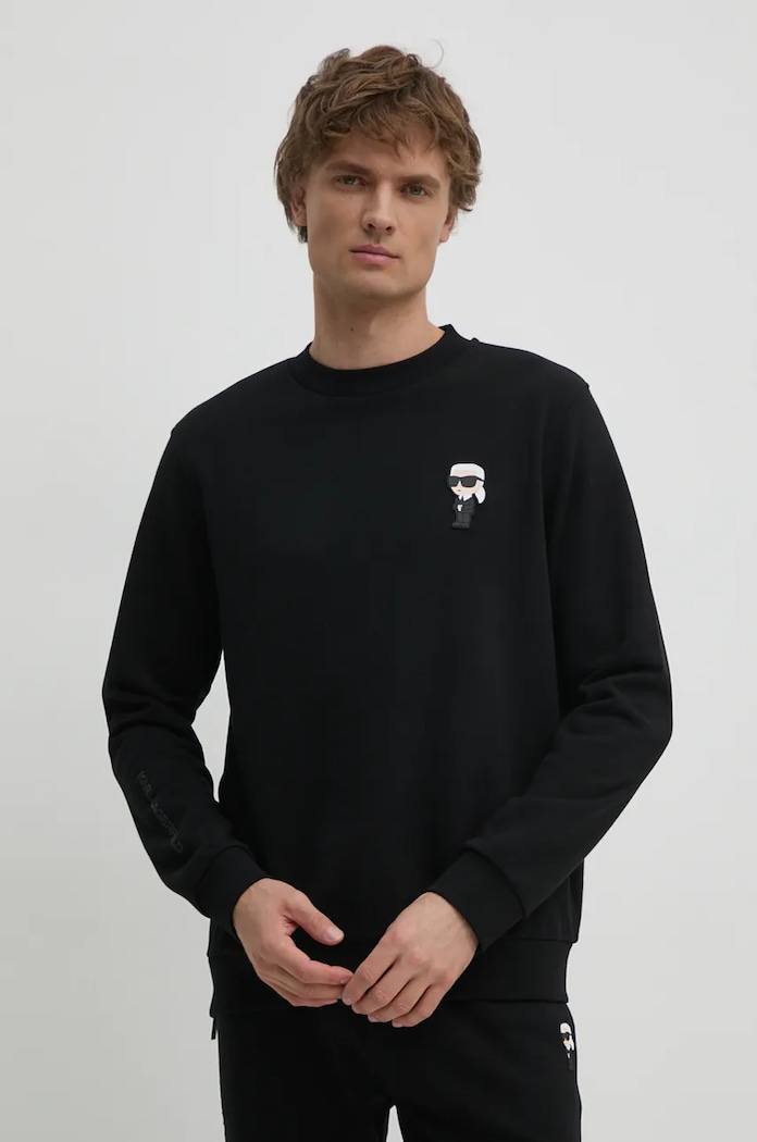 Karl Lagerfeld bluza aplikacja czarny 544910.705035