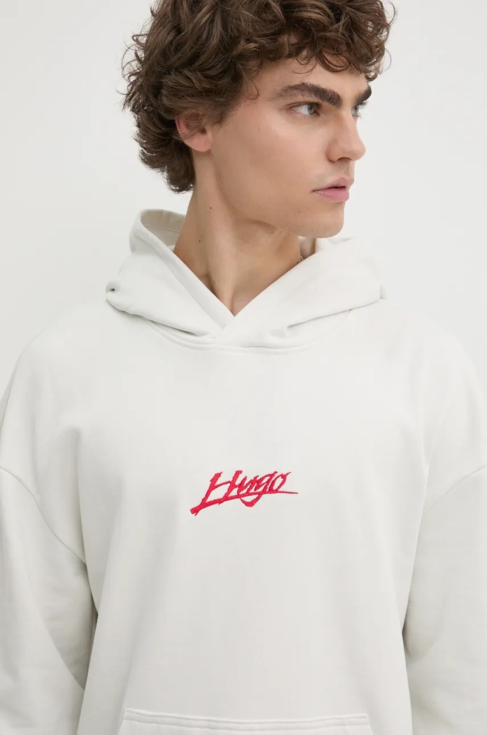 HUGO bluza bawełniana beżowy 50521070