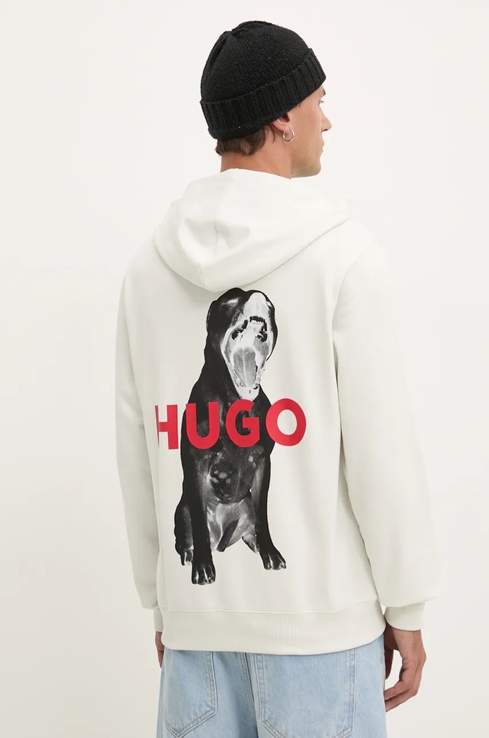 Odzież HUGO bluza bawełniana 50525054 beżowy