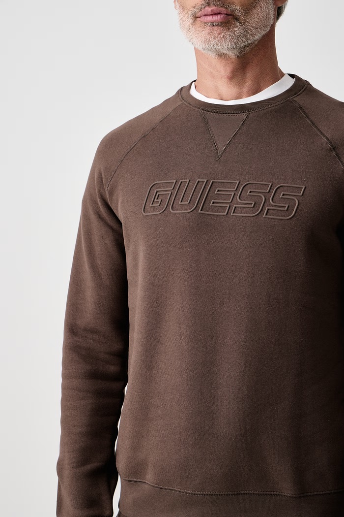 Bluza męska z bawełną Guess Z4YQ16.K9V31 brązowy
