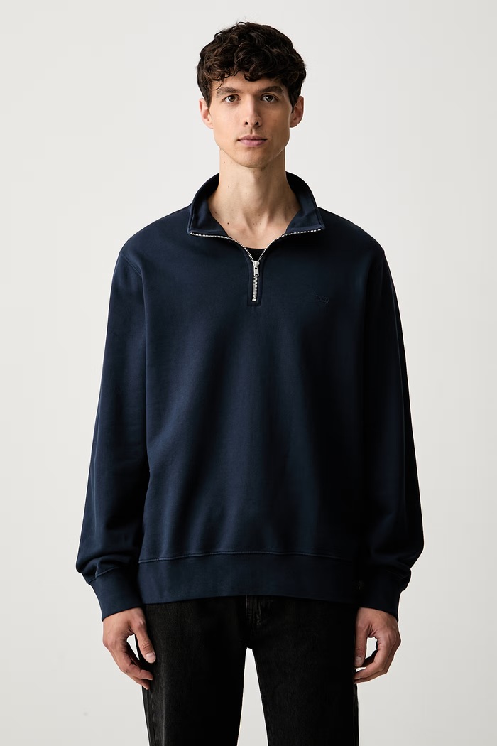 Levi's Bluza męska bawełniana ORIGINAL HM 1/4 ZIP granatowy A8606