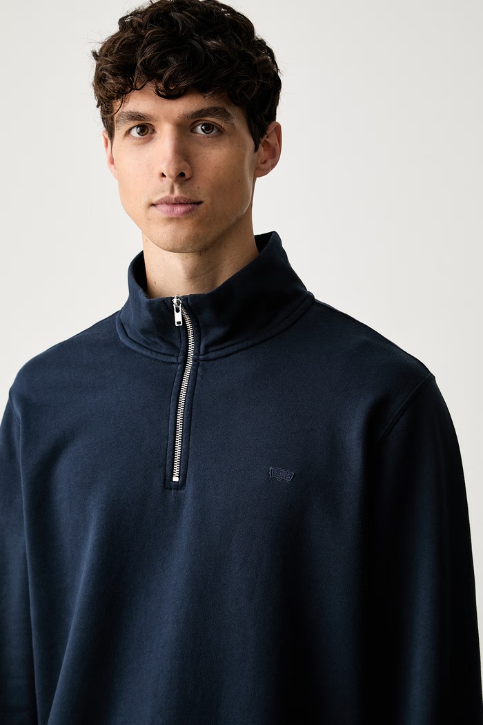 Bluza męska bawełniana ORIGINAL HM 1/4 ZIP Levi's A8606 granatowy