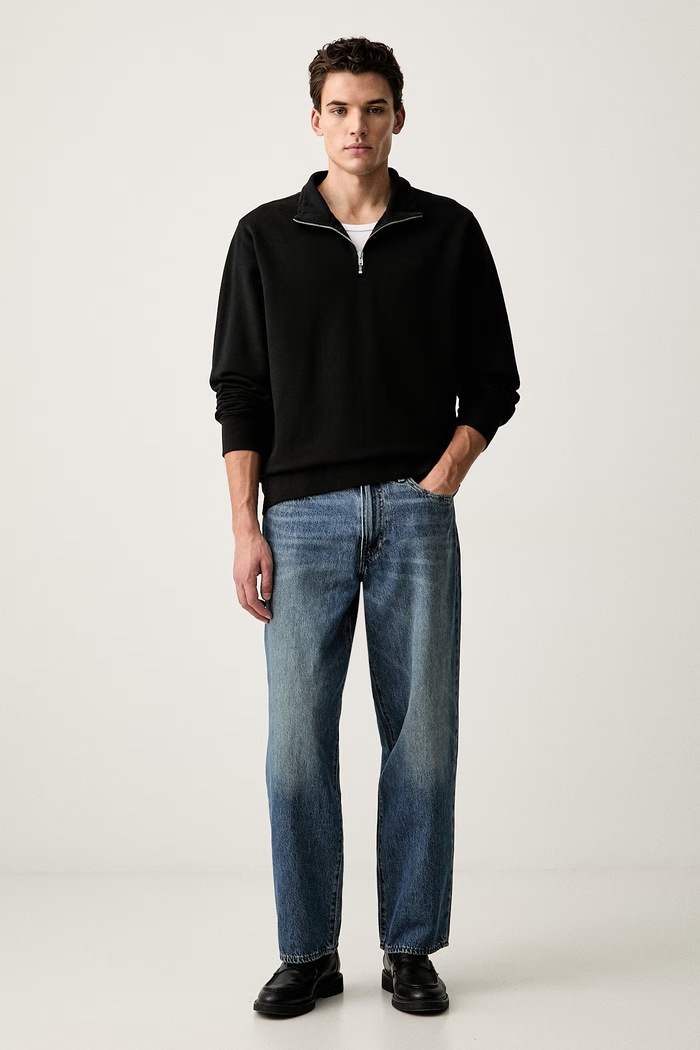 Levi's Μπλούζα ανδρική βαμβακερή ORIGINAL HM 1/4 ZIP A8606 μαύρο AA00
