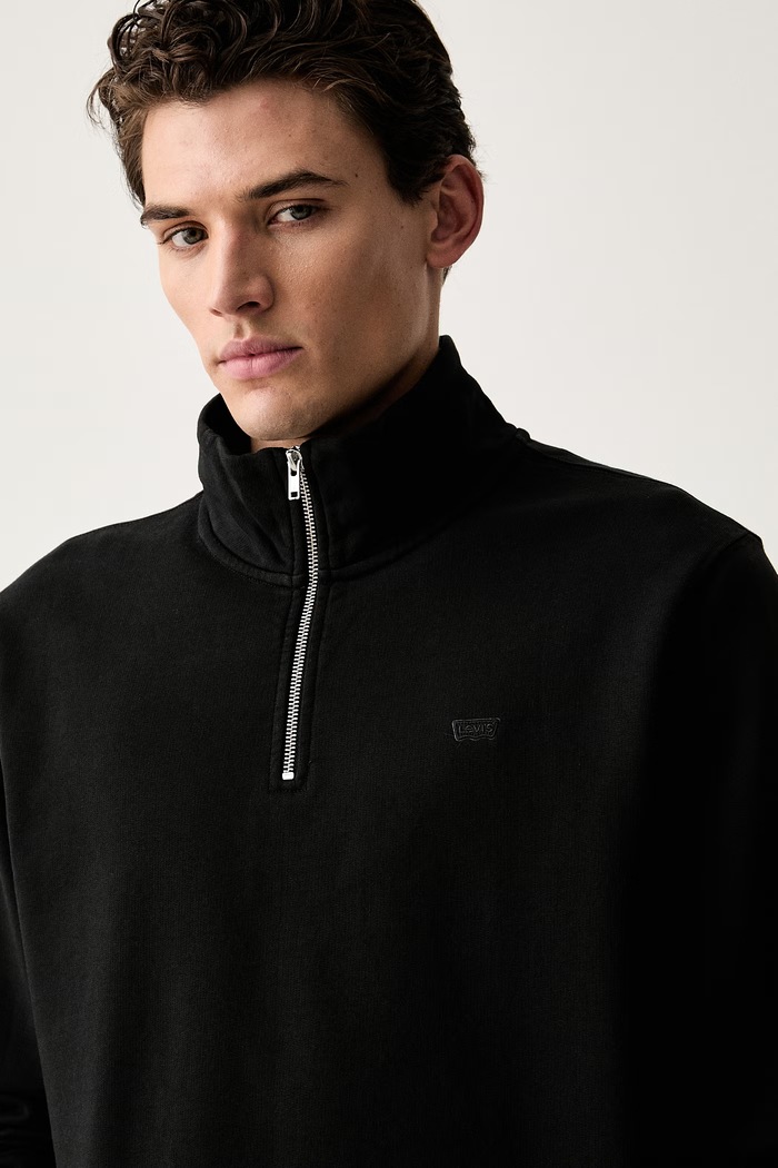 Μπλούζα ανδρική βαμβακερή ORIGINAL HM 1/4 ZIP Levi's A8606 μαύρο