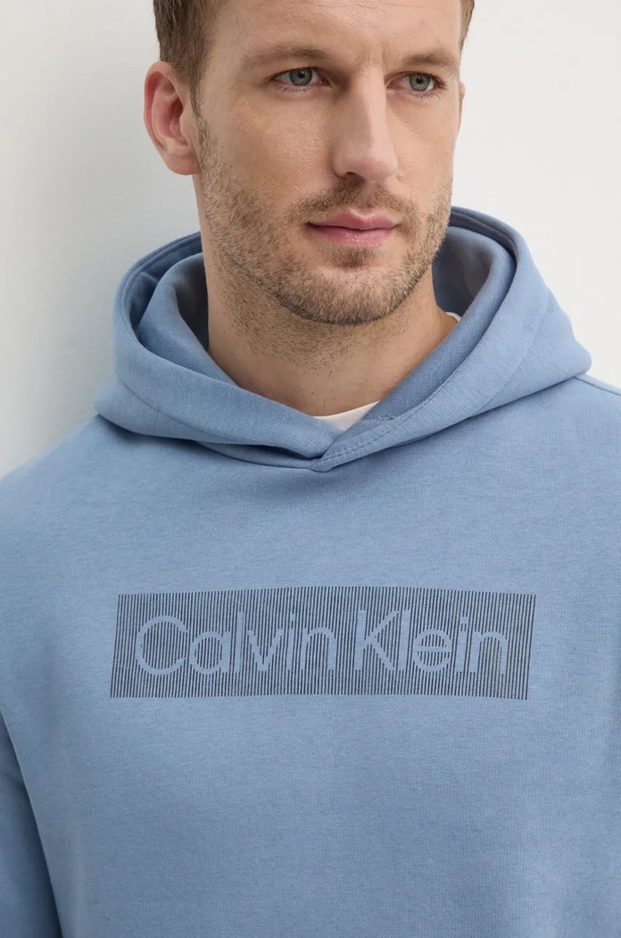 Mikina Calvin Klein s kapucí modrá K10K113552