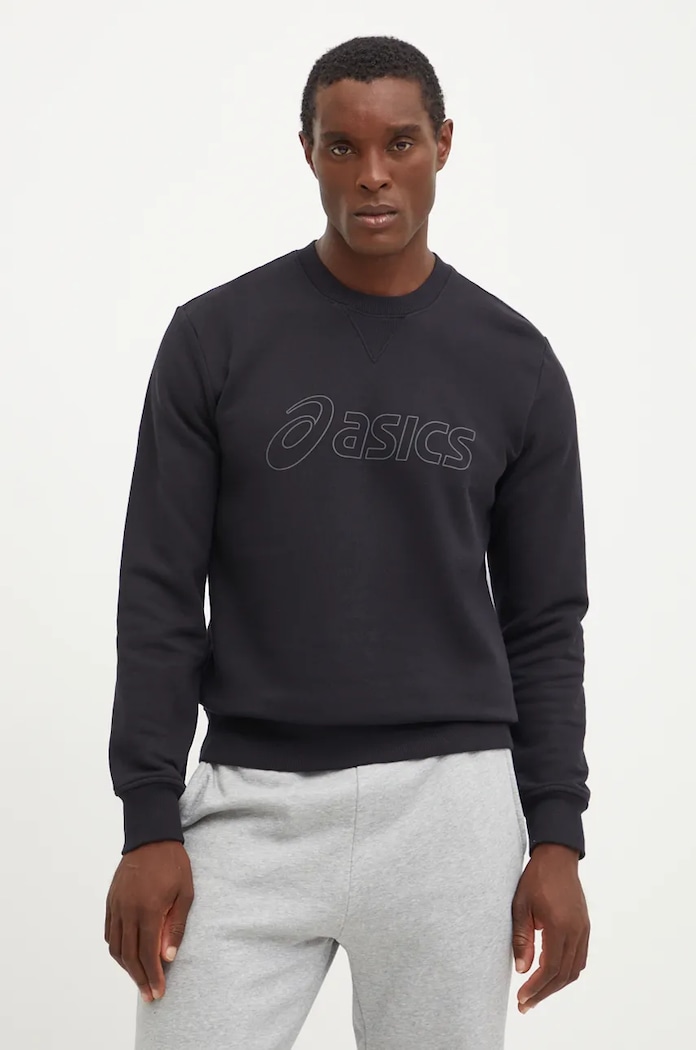 Суичър Asics без качулка черен 2031E192.002