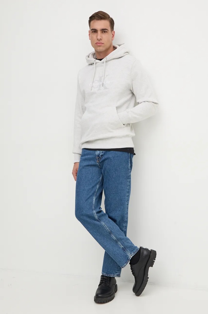Bavlněná mikina Calvin Klein Jeans J30J326637 šedá NC24