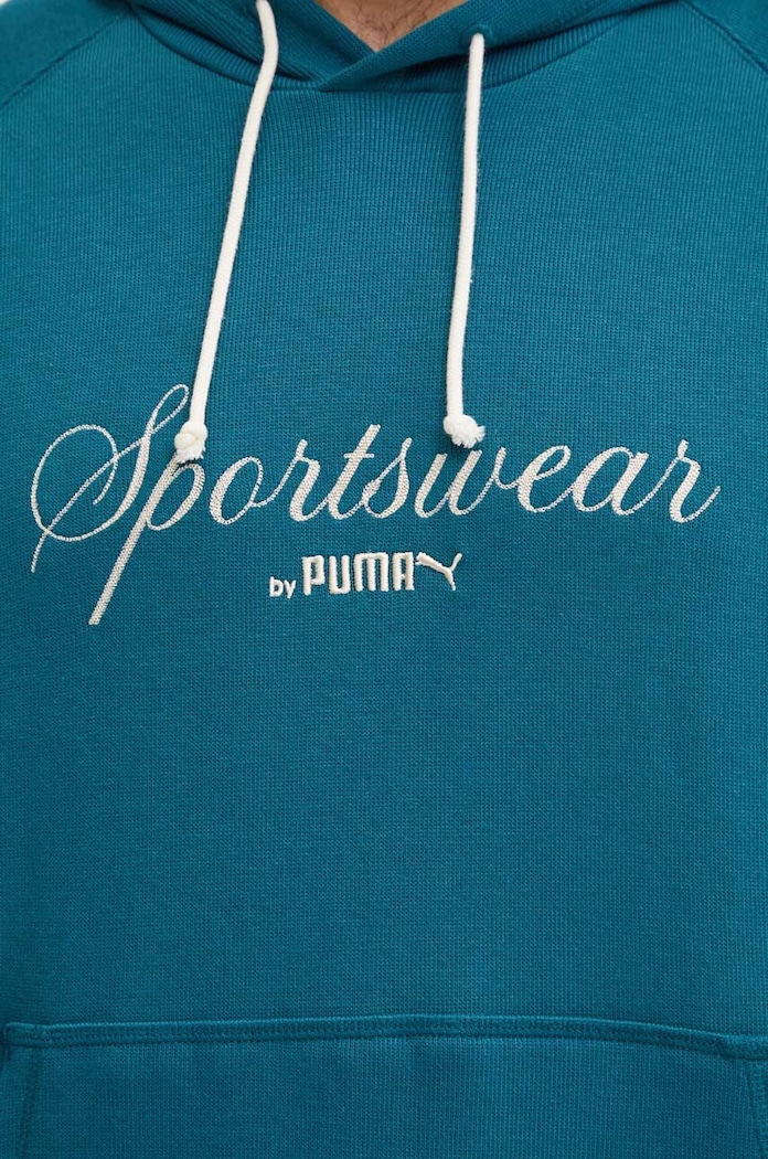 Pamučna dukserica Puma 626722 tirkizna