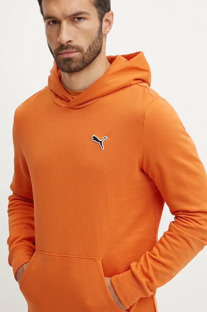 Bavlněná mikina Puma BETTER ESSENTIALS oranžová 676814