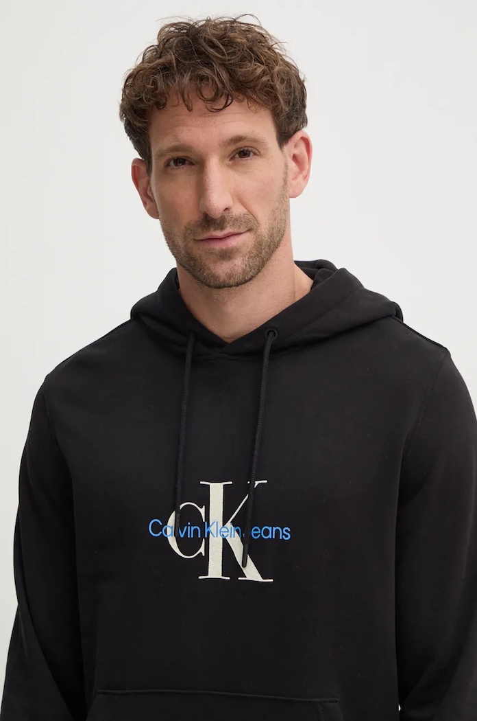 Calvin Klein Jeans hanorac de bumbac negru J30J326875