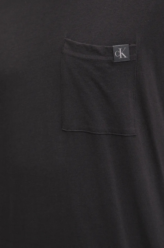 Pyžamové tričko s dlouhým rukávem Calvin Klein Underwear 000NM2668E černá
