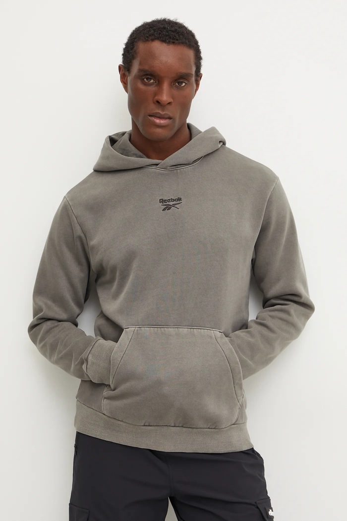 Mikina Reebok Identity Washed s kapucí šedá 100205480