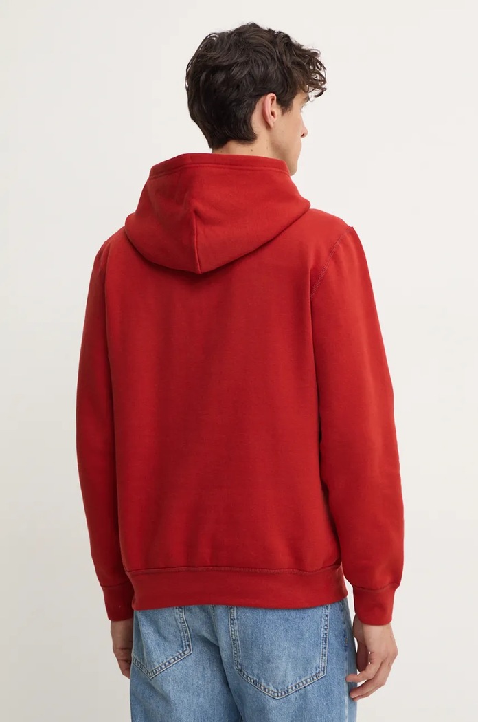 Odzież Tommy Hilfiger Bluza z kapturem męska z bawełną MW0MW37230 czerwony