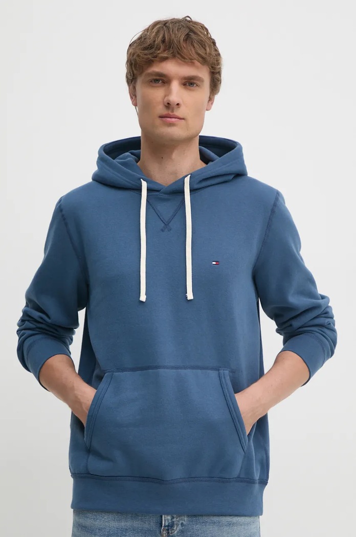 Mikina Tommy Hilfiger s kapucí modrá MW0MW37230