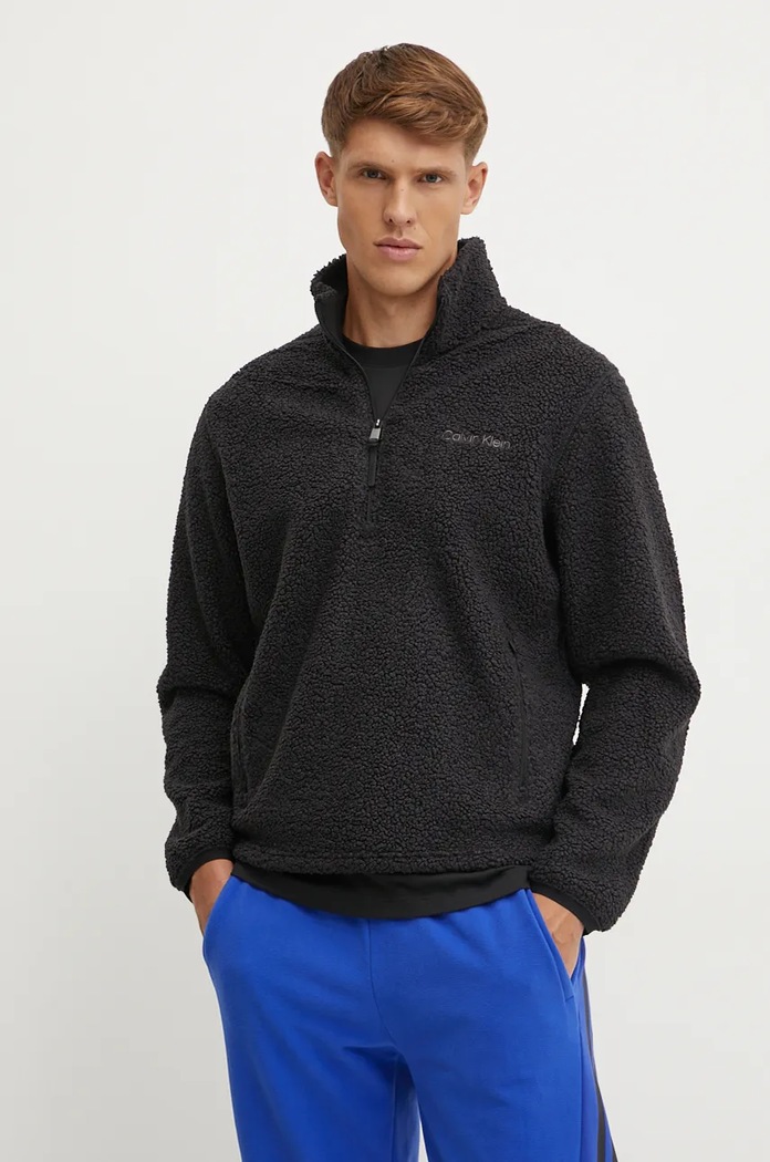 Sportovní mikina Calvin Klein Performance bez kapuce černá 00GMF4W305