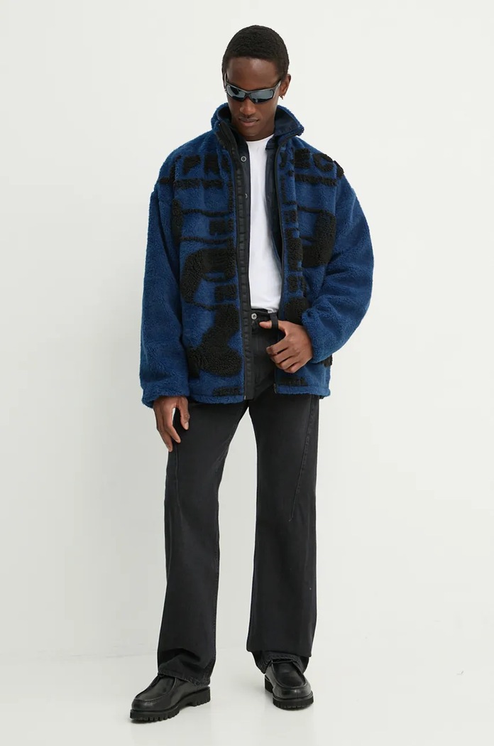 Μπουφάν Y/Project PARIS' BEST JACQUARD FLEECE JACKET 209JA002 σκούρο μπλε AW24