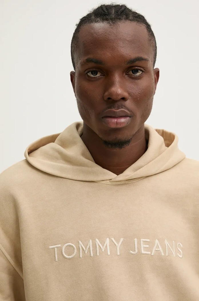 Bavlnená mikina Tommy Jeans béžová DM0DM19741