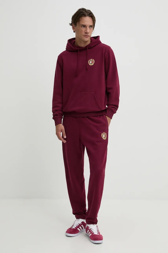 Pamučna dukserica Tommy Jeans DM0DM19762 bordo AW24