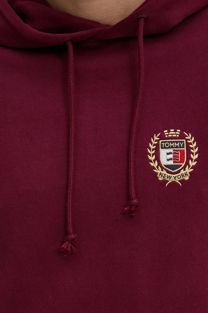 Pamučna dukserica Tommy Jeans DM0DM19762 bordo