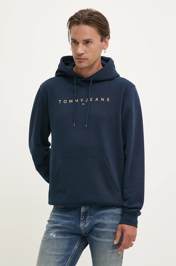 Mikina Tommy Jeans s kapucí námořnická modř DM0DM20503