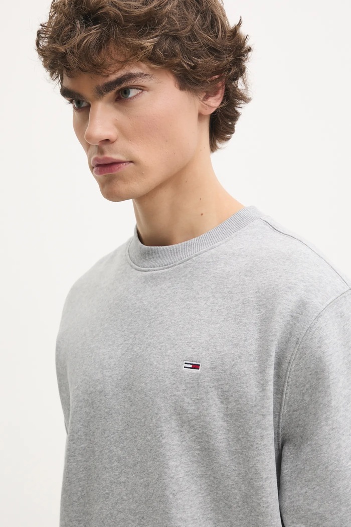 Tommy Jeans bluza męska z bawełną szary DM0DM20741
