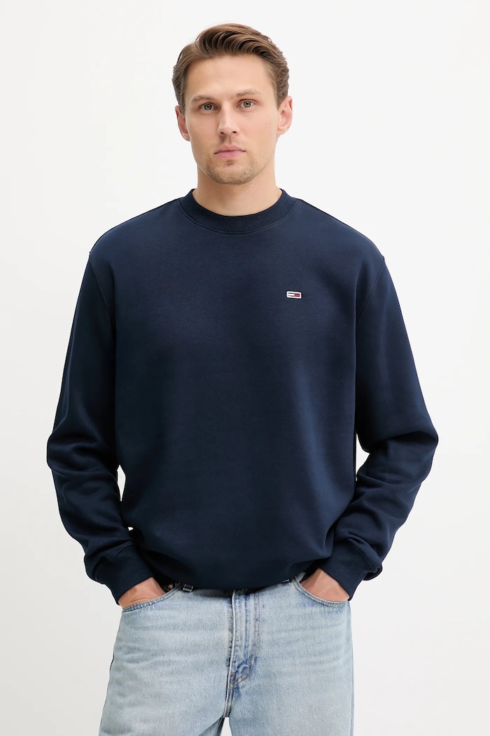Tommy Jeans Melegítőfelső férfi pamuttal sötétkék DM0DM20741