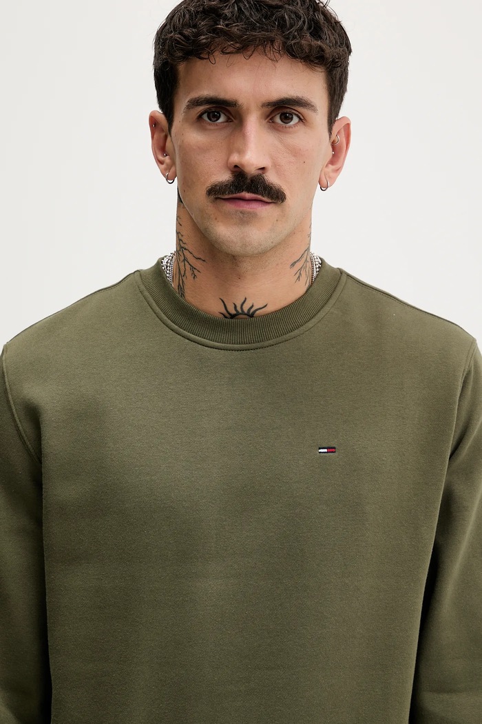 Tommy Jeans hanorac bărbați cu bumbac verde DM0DM20741