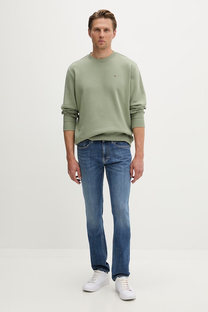 Tommy Jeans hanorac pentru bărbați, cu bumbac DM0DM20741 verde AA00
