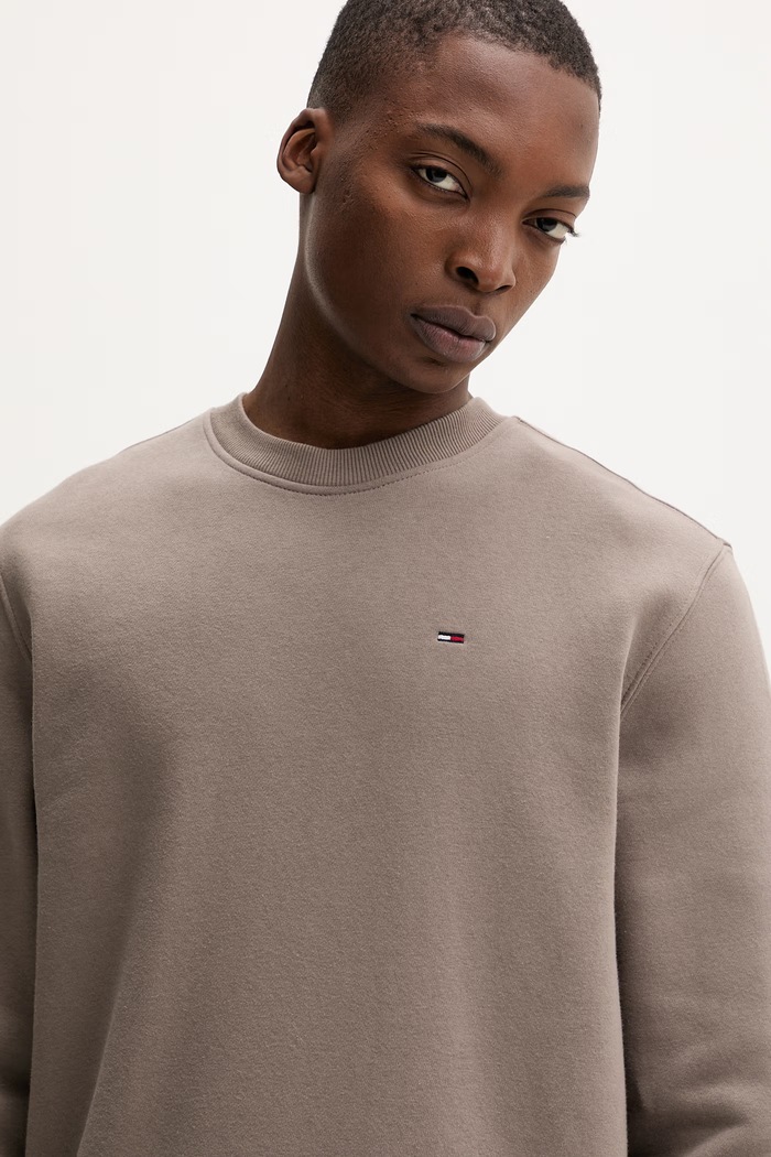 Tommy Jeans hanorac bărbați cu bumbac maro DM0DM20741