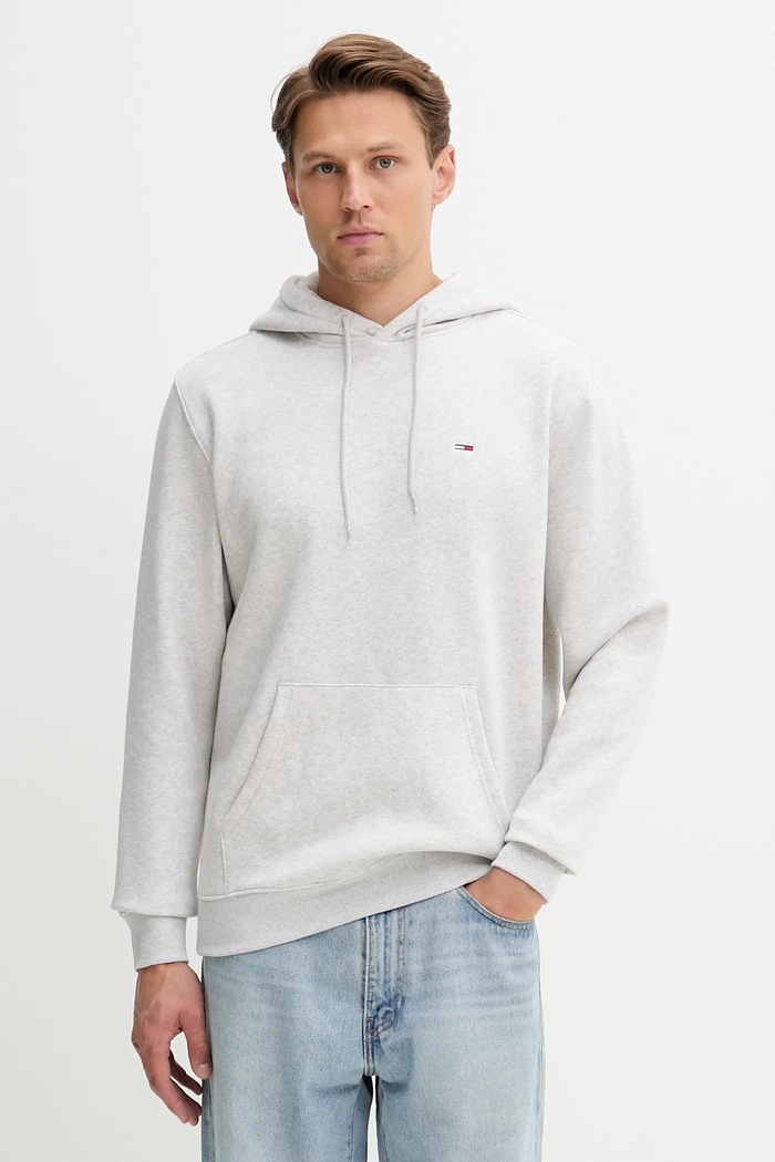 Tommy Jeans felpa con cappuccio da uomo con cotone con grigio DM0DM20742