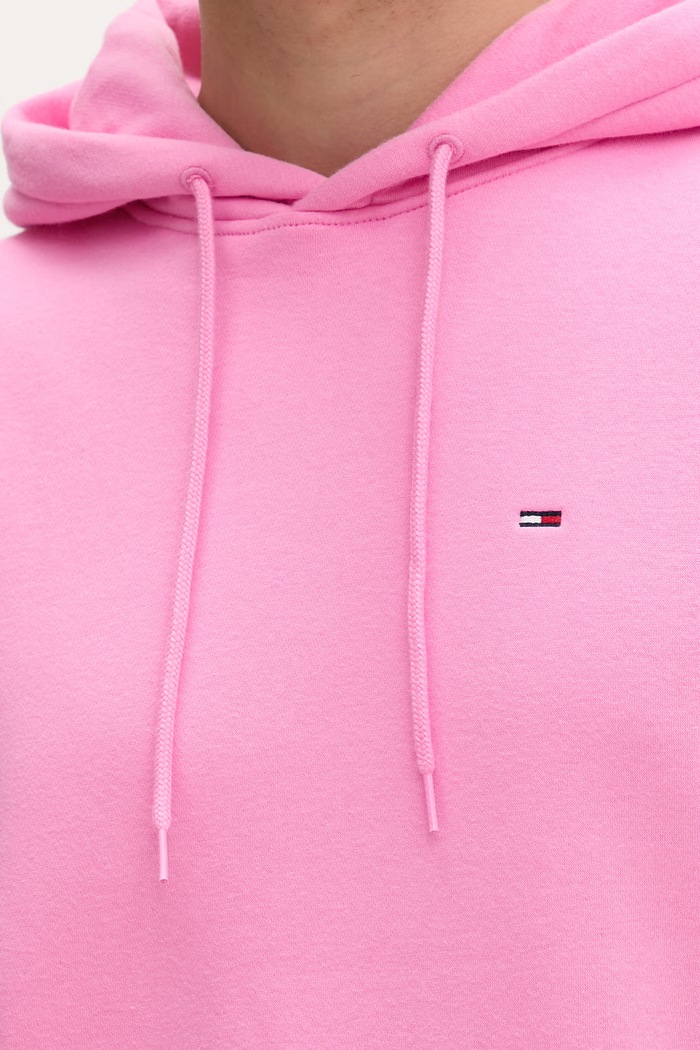 Tommy Jeans hanorac cu glugă pentru bărbați cu bumbac DM0DM20742 roz
