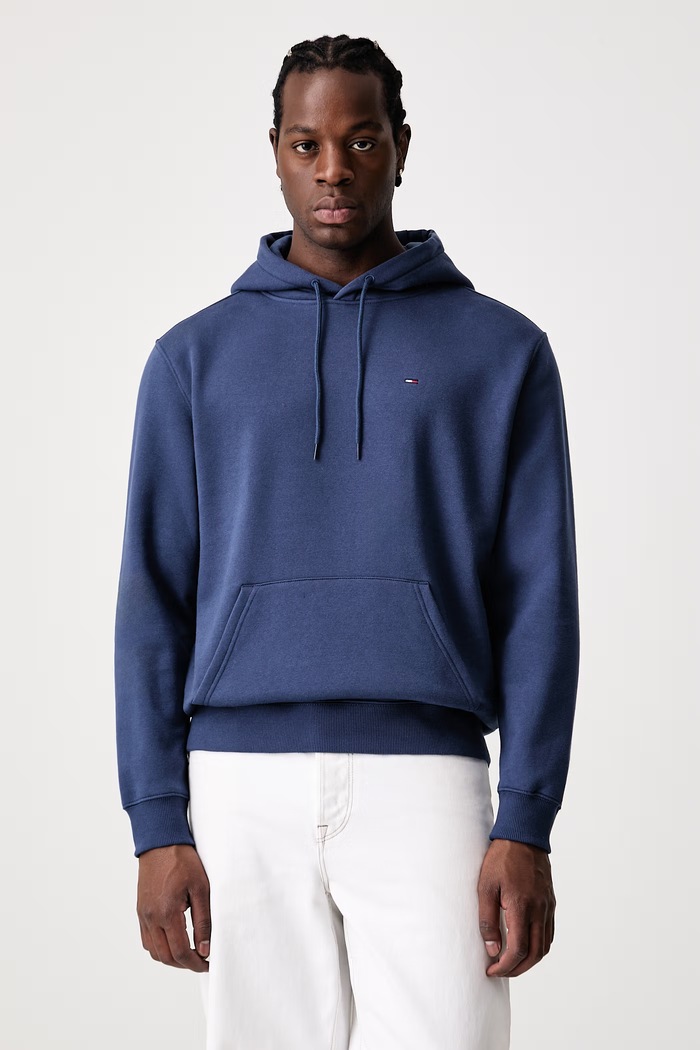 Tommy Jeans Bluza z kapturem męska z bawełną granatowy DM0DM20742