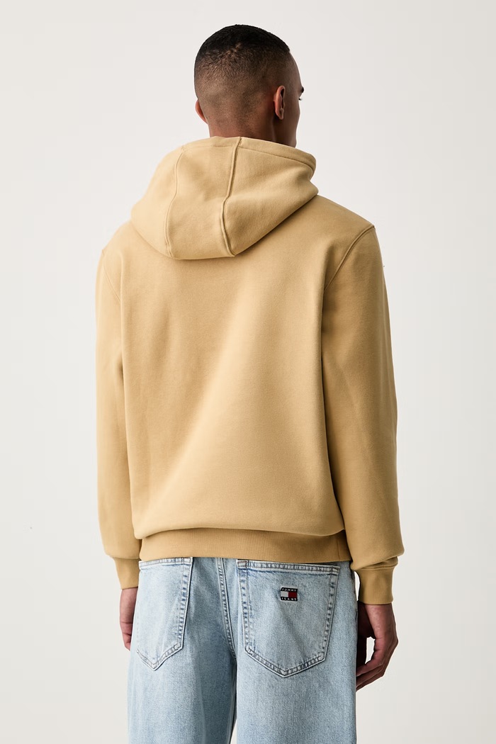 Oblečení Tommy Jeans mikina s kapucí pánská s bavlnou DM0DM20742 béžová