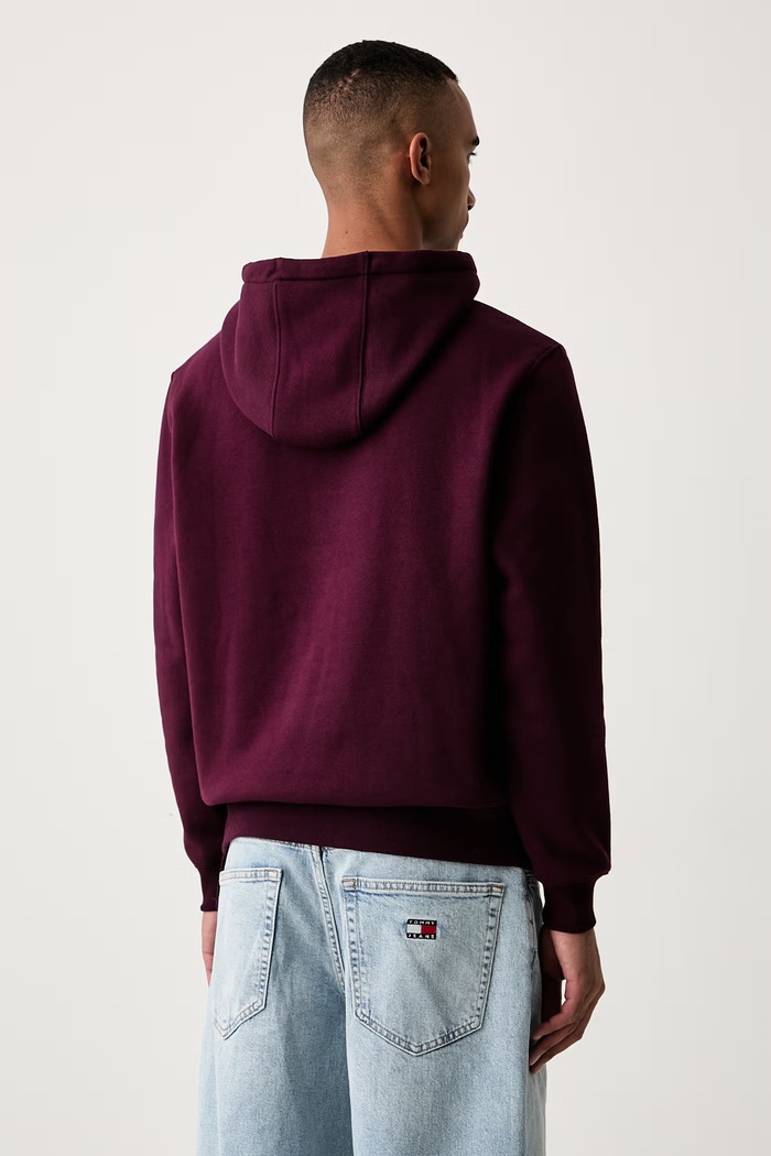 Oblečení Tommy Jeans mikina s kapucí pánská s bavlnou DM0DM20742 burgundské