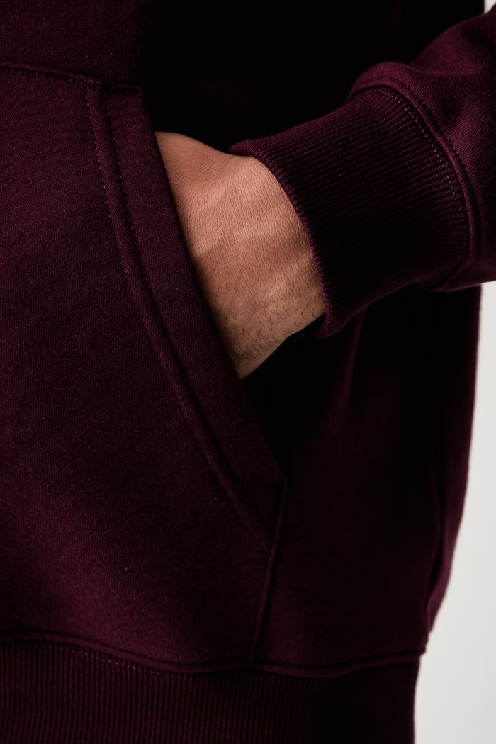 Tommy Jeans mikina s kapucí pánská s bavlnou DM0DM20742 burgundské