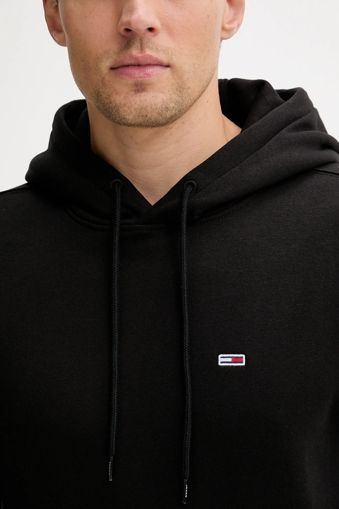 Tommy Jeans mikina s kapucňou pánska s bavlnou čierna DM0DM20742