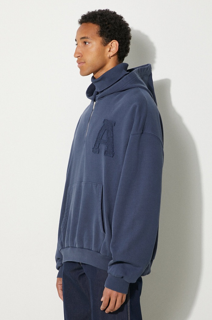 AMBUSH hanorac de bumbac Collar Rib Sweatshirt Insignia albastru BMBB004F24FLE0014545