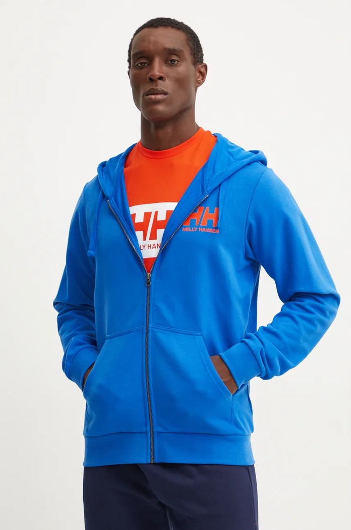 Helly Hansen bluza bawełniana HH LOGO nadruk niebieski 30393