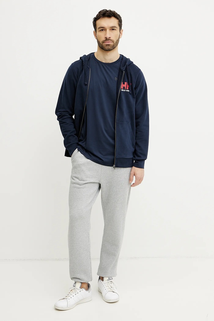 Helly Hansen Bluza bawełniana HH LOGO 30393 granatowy SS25